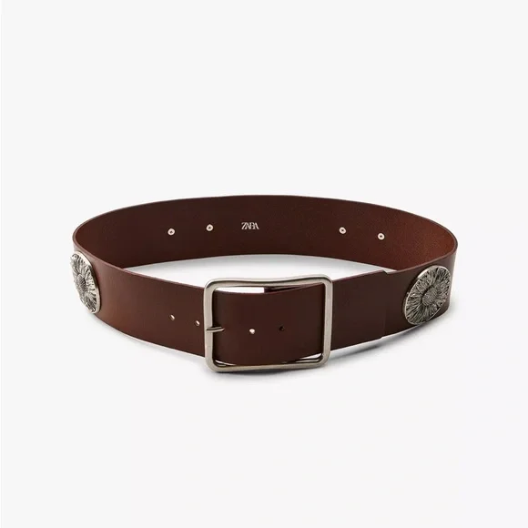 NWT Zara Leather Belt NWT Zara Mam Combined Black Leather Belt. Size 40. | eBay main image 3